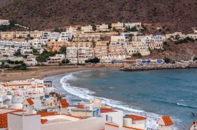 Intimate Mediterranean seaside town. San Jose in Cabo de Gata natural park near Almeria, Spain.