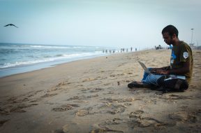 Yuvi_working_on_beach_1