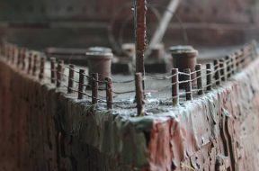 A model of the wrecked Titanic