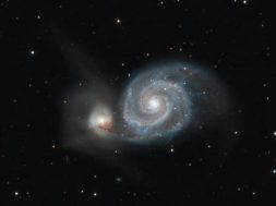 The Whirlpool Galaxy from my backyard. Also known as Messier 51a, M51a, and NGC 5194, is an interacting grand-design spiral galaxy.